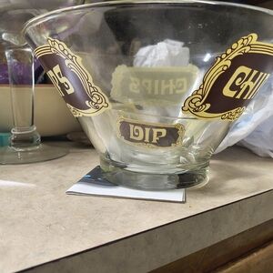 Retro Glass Chip and Dip Bowl